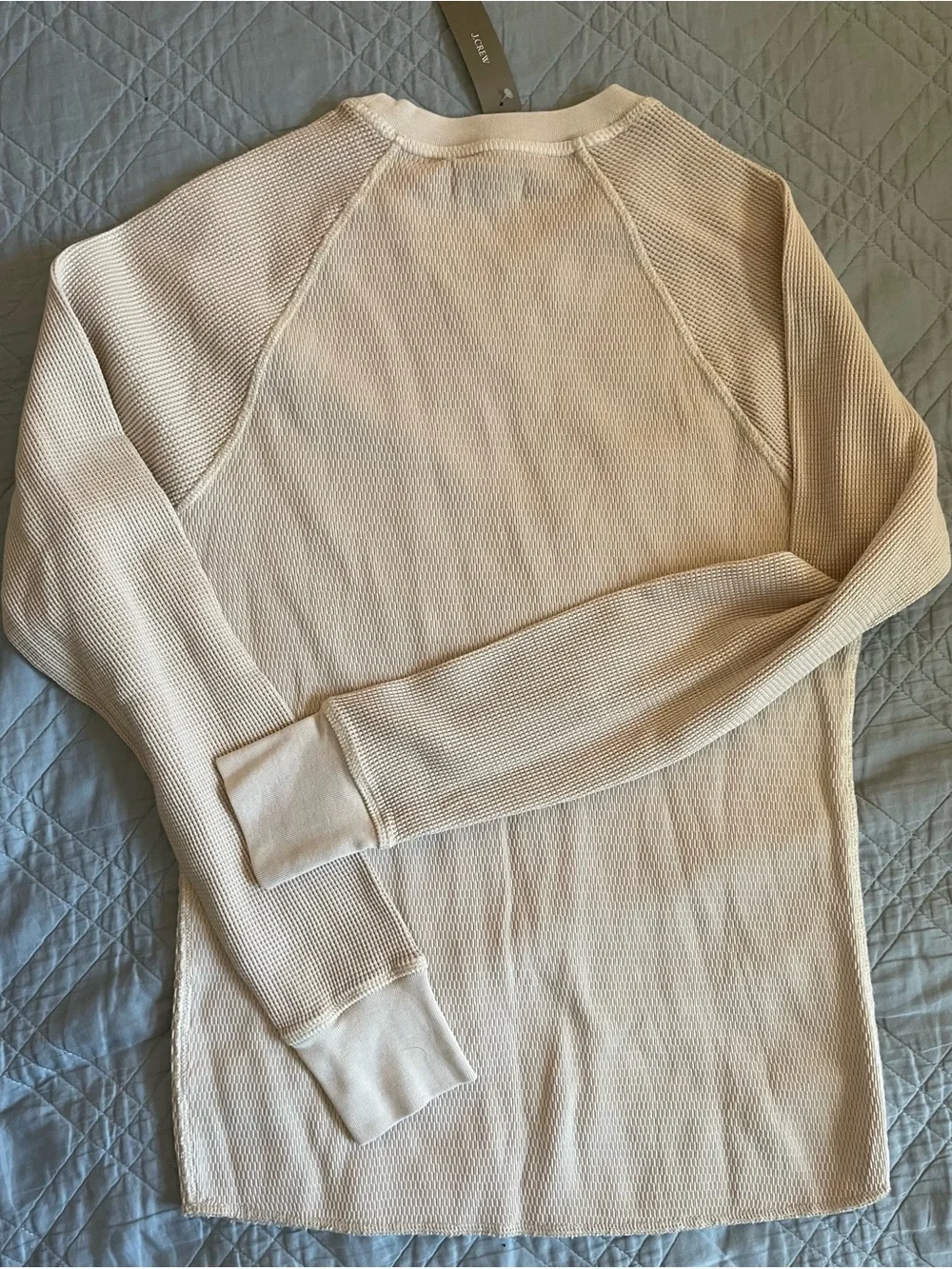 J. Crew Cream Waffle-Knit Crew Sweatshirt